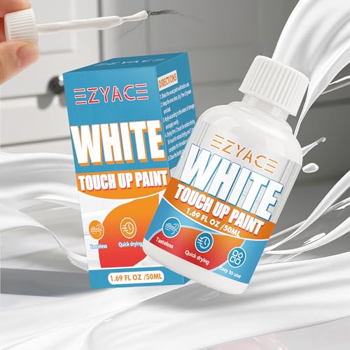 Comparison: Best Wood To Paint For Cabinets 6 EzyAce White Touch Up Paint Pen, Multi Surface Cabinet Paint for Wood Scratch Repair, 1.69Fl Oz Odorless White Paints for Wall, Fast-Drying Wood Paint for Furniture, Door, Cabinets, Bathtub, Appliance
