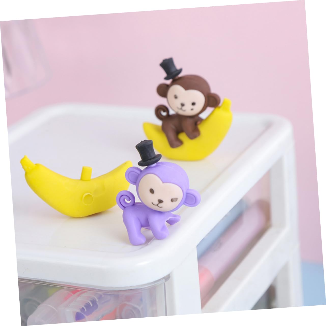 Gomme da Cancellare Tpr Scimmia Banana 48 Pezzi per Studenti | Cartoon, Animali Simpatici, Accessori di Cancelleria per Uso Scolastico Colore Casuale