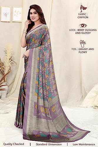 Image of MIRCHI FASHION Saree for Woman Chiffon Floral Printed | Lightweight Daily Wear Women's Sari with Unstitched Blouse Piece (Available in 20 Colors)