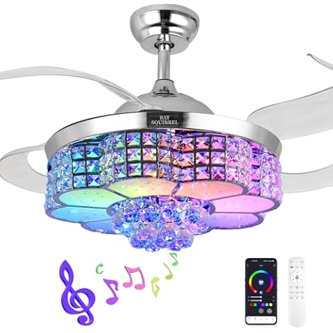 BAYSQUIRREL Retractable Ceiling Fan with Light Cover