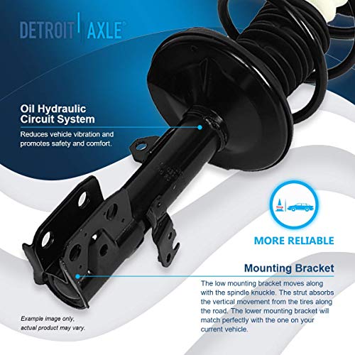 Image of Detroit Axle - 6pc Front End Suspension Kit for 2009-2013 Toyota Corolla Japan Built, 2 Struts & Coil Spring Assembly 2 Lower Control Arms 2 Lower Ball Joints 2010 2011 2012 Replacement
