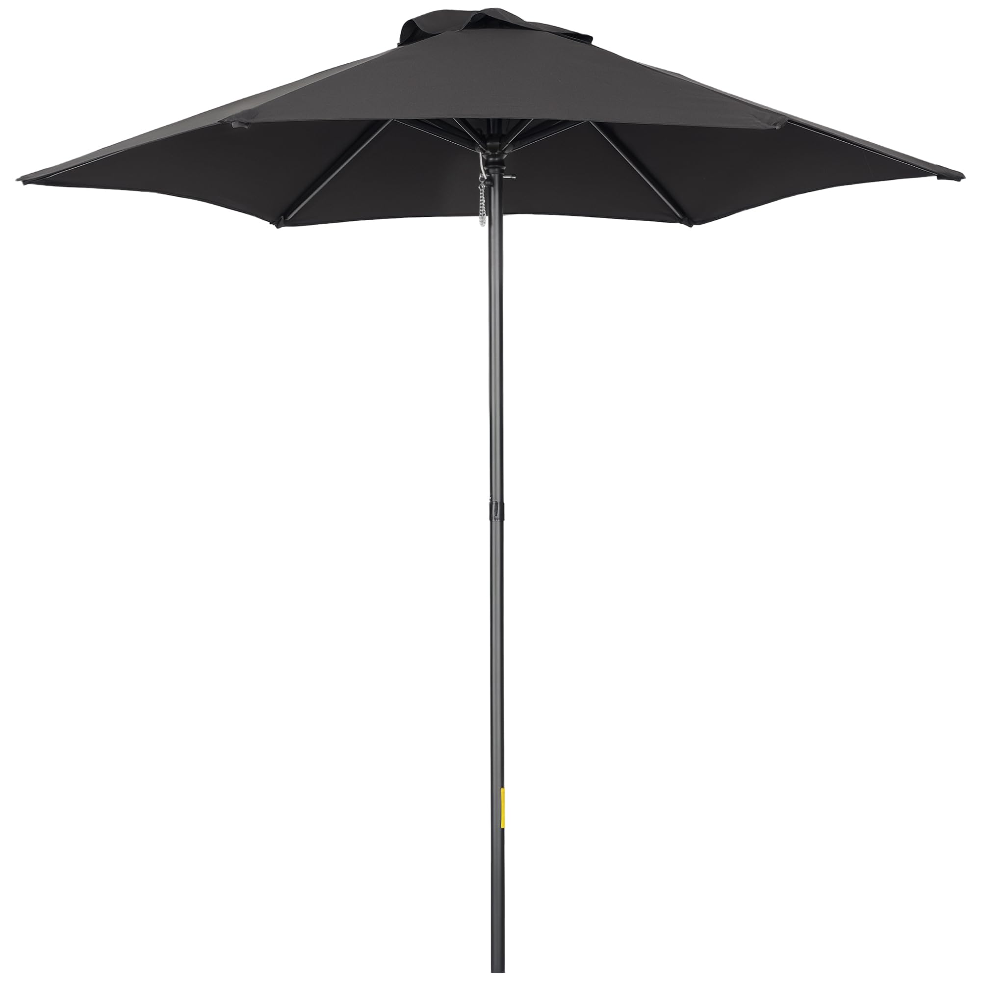 Outsunny 2M Parasol Patio UmbrellaOutdoor Sun Shade With 6 Ribs Black from B&Q