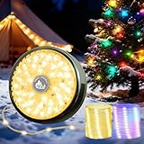 Camping String Lights, 32.8ft Retractable RGB Tent String Lights, Rechargeable LED Hanging Tent Lantern, Portable Twinkle Camp Lamp for Outdoor Backyard Patio Awning Canopy RV Essentials, Green