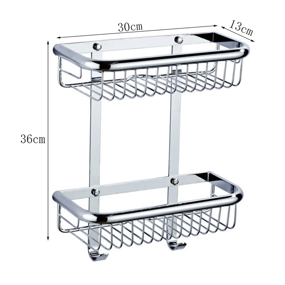 Estante de baño Almacenamiento de baño Estantes de baño de 2 niveles Cobre Cromo Brillante Acabado Estante de ducha de baño Estantes de baño Soporte para cesta de baño Estantes Estante de a