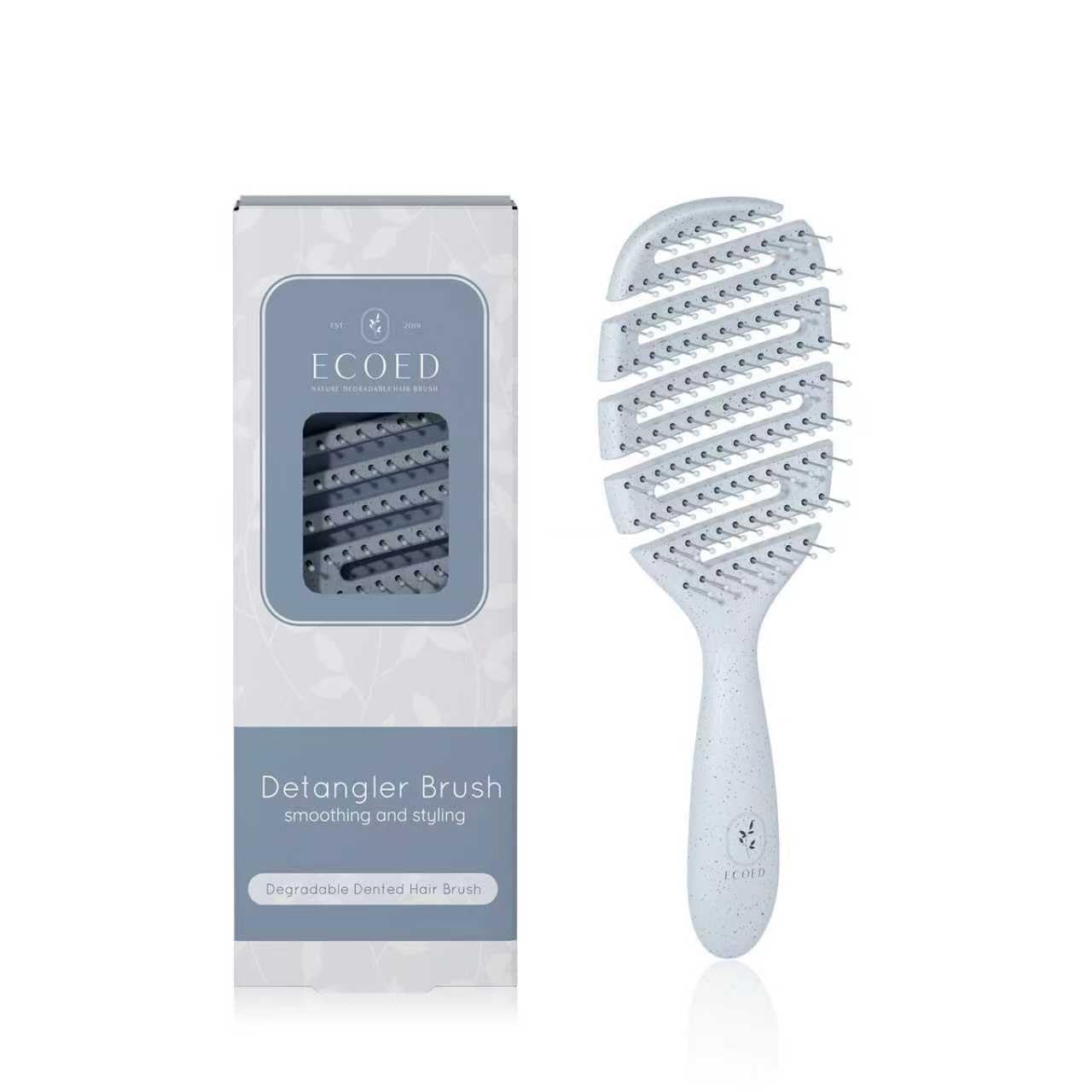 Ecoed Hair brush, Vented Detangling Brush, Quickly Detangles and Smooths hair for Curly, Thick, and Straight Hair, Hair Brush for Women and Men, Blue,