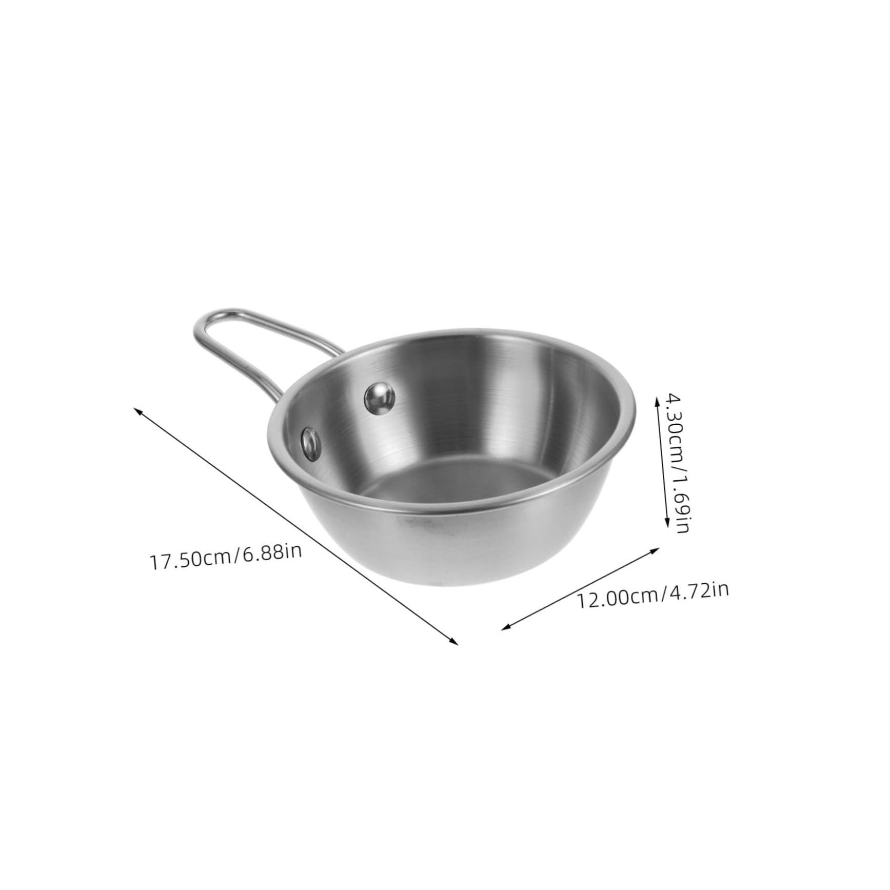 PRETYZOOM Stainless Steel Korean Rice Wine Bowl Handle Small Sauce Bowl for Korean Dishes Soup Ramen Hot Wine Home Restaurant