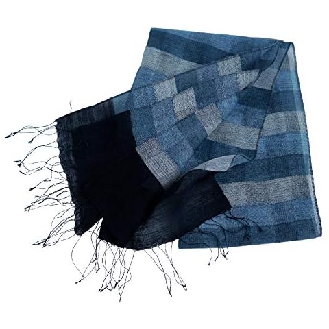 Wool & Silk Blended Color Woven Scarf Cover