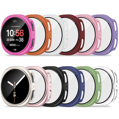 Bougraite 12 Pack Case for Samsung Galaxy Watch 8 40mm with Tempered Glass Screen Protector Hard PC Scratch Resistant Protective Cover Compatible with Galaxy Watch 8 40mm
