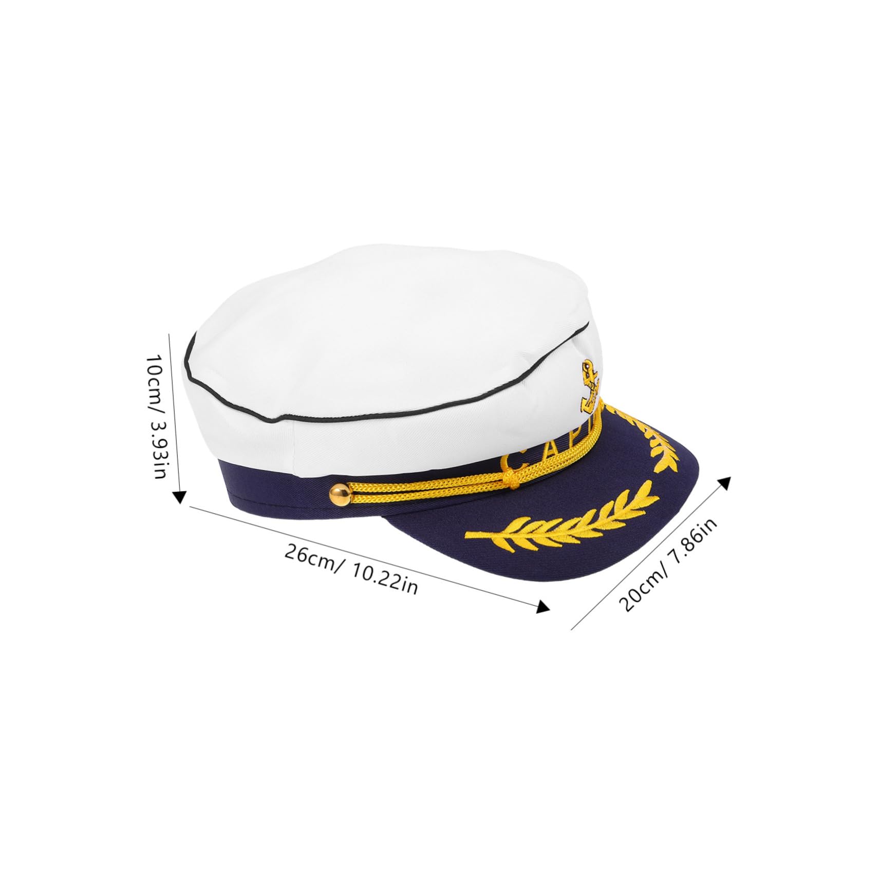 NOLITOY Captain Cosplay Hat Yacht Captain Hat for Costume Parties Embroidered Lightweight Breathable for Sailing and Cosplay Events