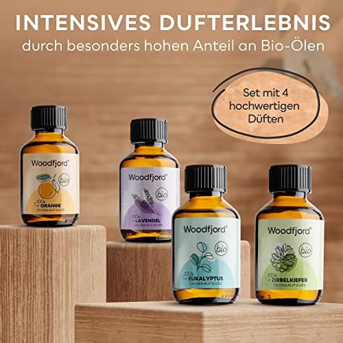 Woodfjord Saunaaufguss Set BIO Klassik mit 4 Saunadüften