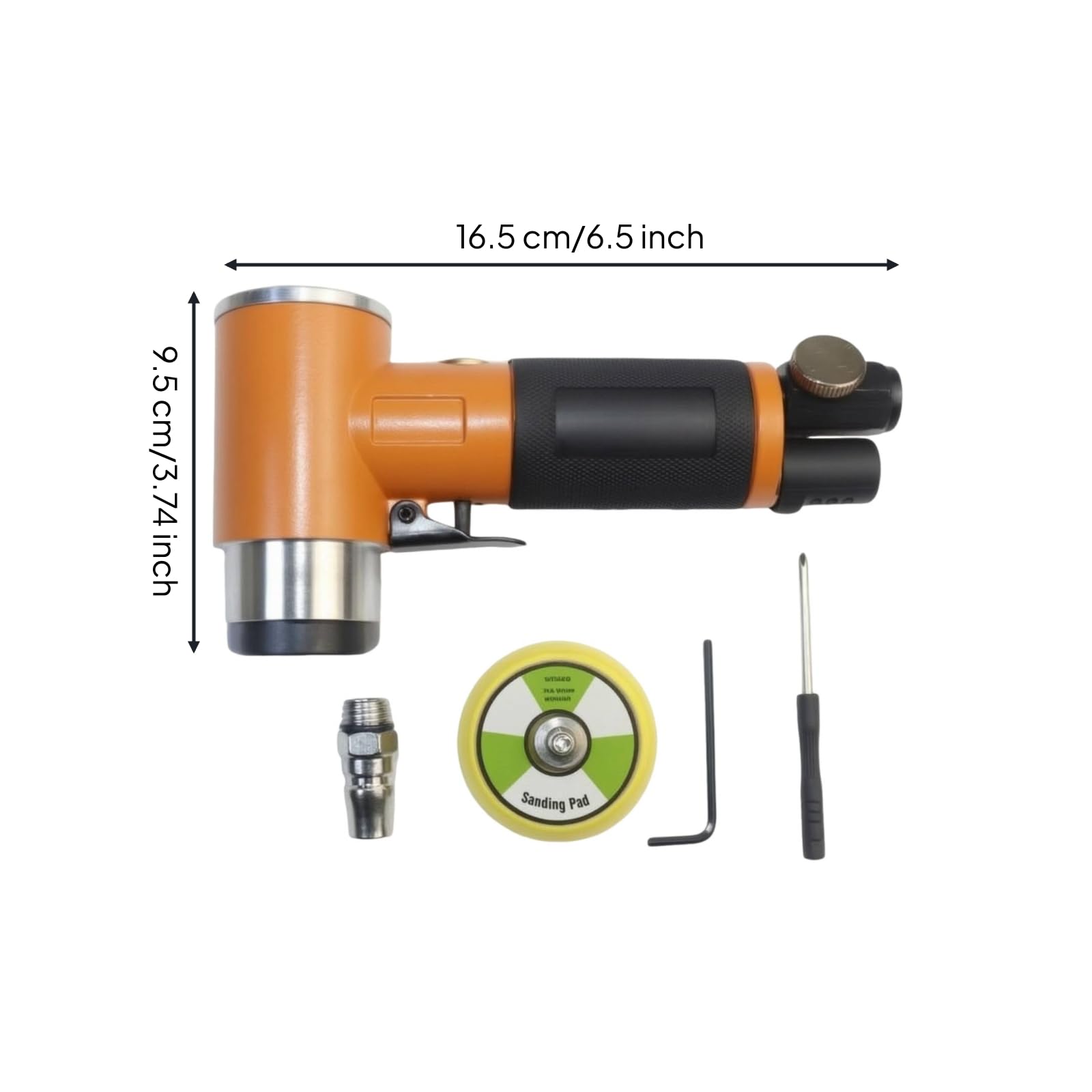 Druckluft-Schleifer Pneumatisch Druckluft-Winkelschleifer Leicht Schleifmaschine für Heimwerker, PunktRepair, Orange Exzentrisch, Standard