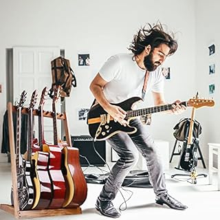 Plusieurs Support de sol pour guitare avec fente pour médiator en feutre et poteaux en bois en mousse réglables,pour la maison ou le studio - Les Beatles, Paul McCartney, John Lennon, RIngo Starr, George Harrison Plusieurs Support de sol pour guitare avec fente pour médiator en feutre et poteaux en bois en mousse réglables,pour la maison ou le studio – Image 7