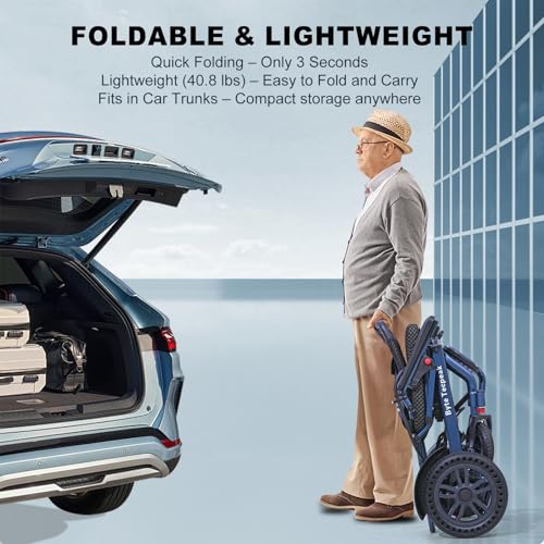 Image of Upgrade ByteTecpeak Lightweight Electric Wheelchairs for Adults,500W Motorized Wheelchair for All-Terrain,15 Miles,Portable Wheel Chair,Foldable Power Wheelchairs Support 330 Lbs,Airline Approved