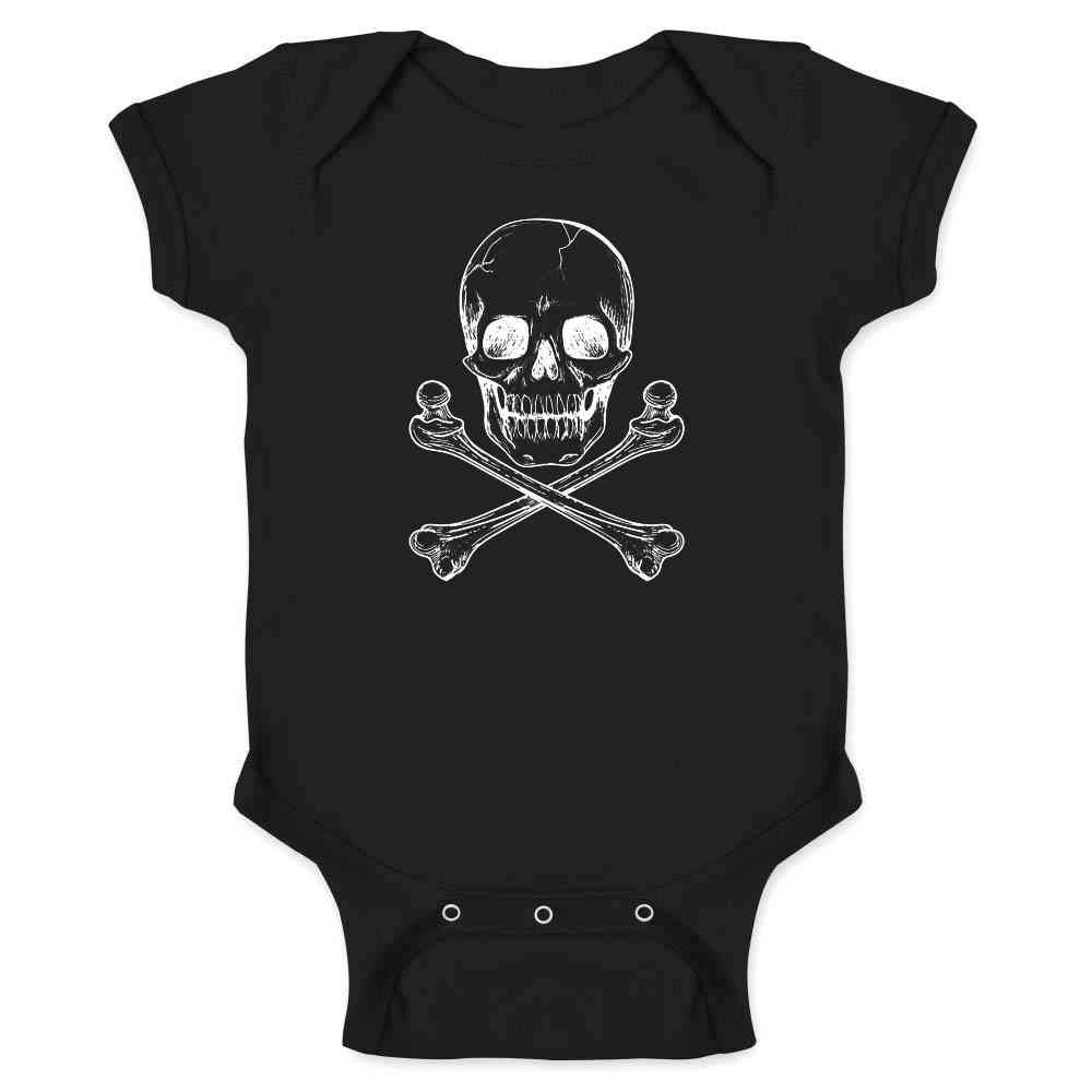 Skull and Cross Bones Poison Horror Halloween Infant Bodysuit Black 6M