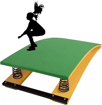 Gymnastics Springboard Heavy Duty Pro Curved Spring Board, Anti-Skid Springboard, Steel Spring and Jump Pad,with Crash Protection Mats for Junior Teen Child Youth Gymnasts Gymnastics Vault