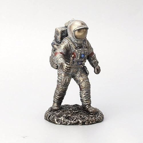 Miniatura 2 de Veronese Design 4 3/4 "luna caminando astronauta escultura de resina acabado de bronce