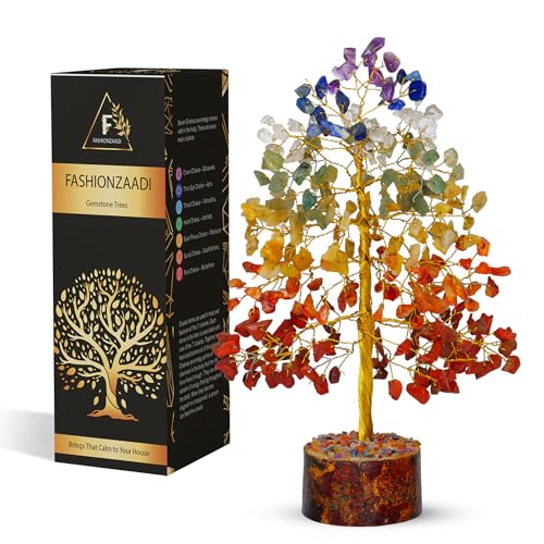Seven Chakra Tree of Life, Crystals and Gemstones Tree, Feng Shui Bonsai Tree for Positive Energy, 7 Chaka Tree, Artificial Decorative Tree, Spritiual Gifts for Women, Reiki Healing Gifts Money Tree
