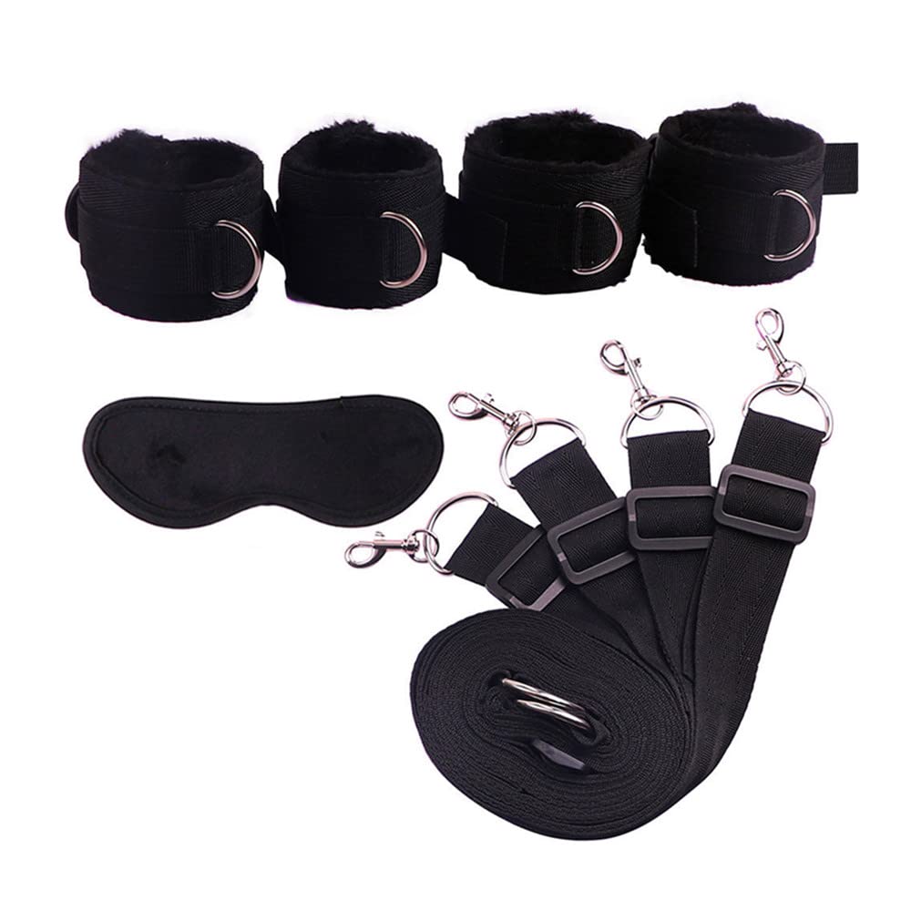 Kit Restraints In Nylon Con Copriocchi E Piuma - Per Giochi E Fantasy