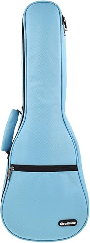 Miniatura 134 de CLOUDMUSIC Funda para ukelele - Mochila acolchada para soprano de 21 pulgadas (soprano, bordado de flores de pavo real azul)