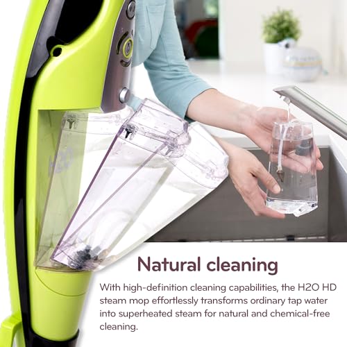 Image of H2O HD Steam Mop & Handheld Steam Cleaner | 3-in-1 Floor Steamer | 1500W Power & 450ml Removable Tank | Foldable Storage | Hardwood, Tile & Laminate Cleaner