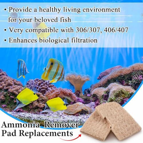 Image of Threlaco 1 Pack Ammonia Remover Pads Compatible with Fluval 307 /407 /306 /406, Aquarium Filter Replacement Pads for Fish Tank