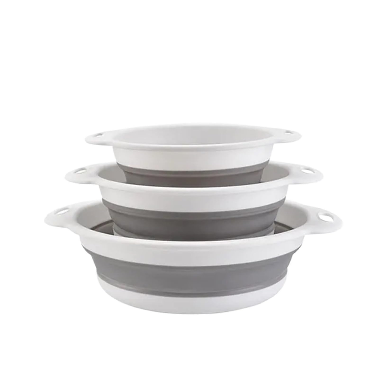 Wzptlkibad 4Pcs White 4Pcs Collapsible Colander Drain Basket, Foldable Kitchen Drainer