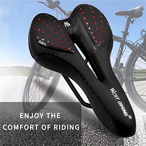 Honelife Sela de bicicleta Respirável Almofada Oca de Couro PU Confortável Estrada MTB Bicicleta Sel
