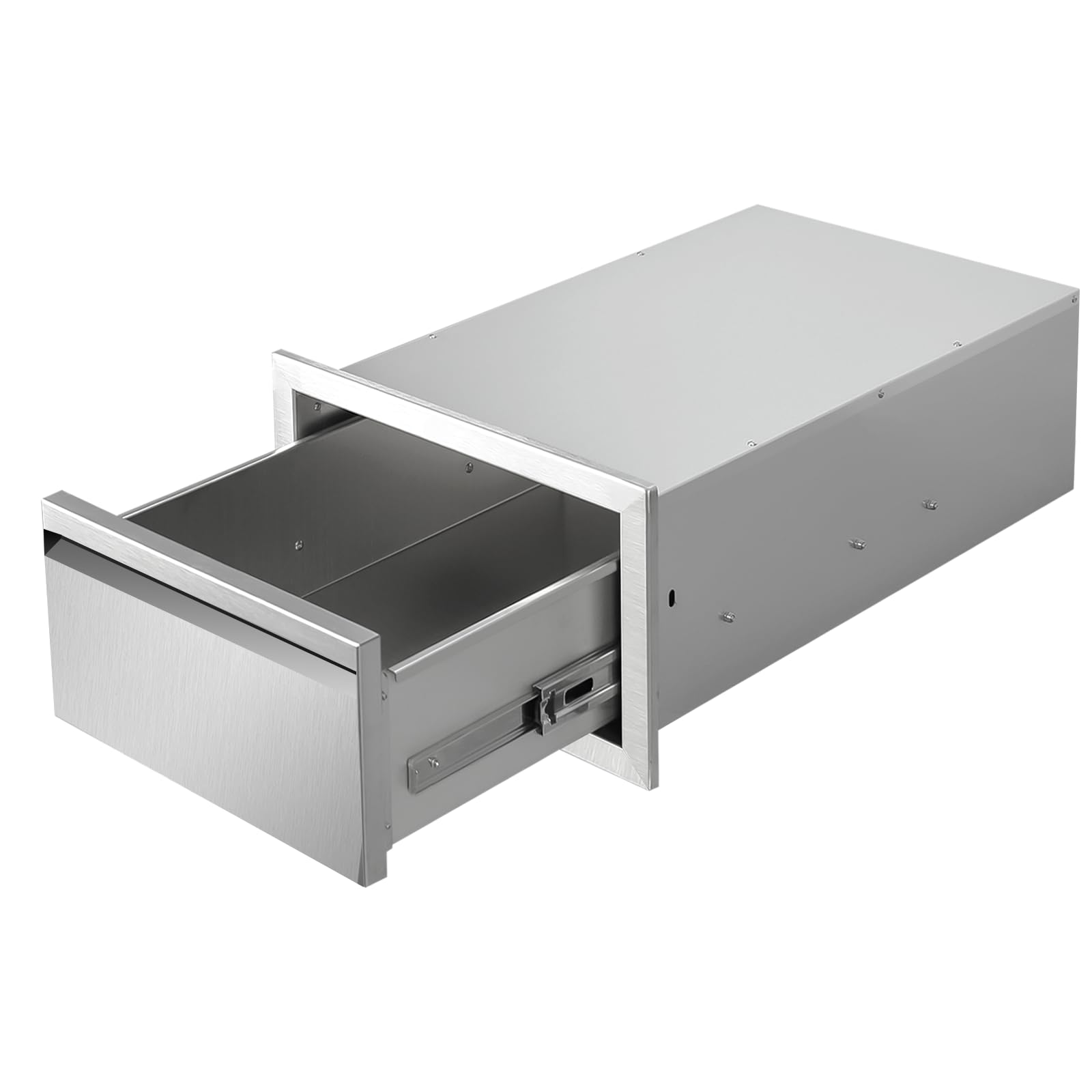 Outdoor Kitchen Drawers 14" W x 8.5" H x 23"D Stainless Steel Drawer BBQ Single Drawers with Hidden Handle for Outdoor Kitchen Island, Patio Grill Station