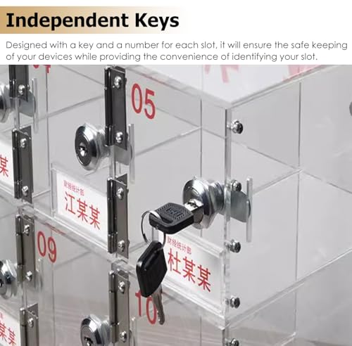 Casillero para celular de acrílico organizador de pared con llaves 6
