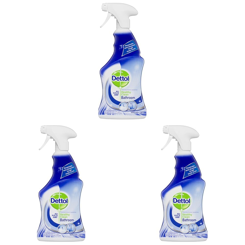 Dettol Anti-Bacterial Bathroom Spray 500ml Pack of 3 Healthy Clean