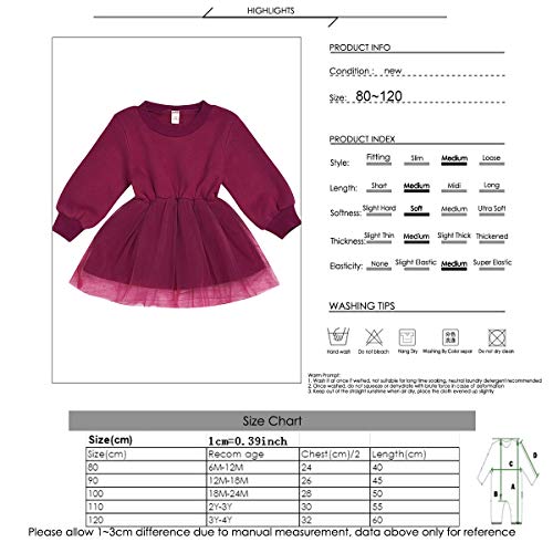 Haokaini baby meisjes ronde hals lange mouw jurk partij mesh jurk voor peuter - Afbeelding 8