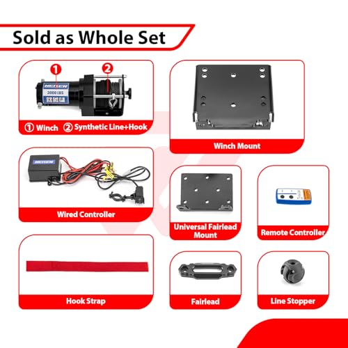 Kit de Winch Eléctrico 3000lbs WeiSen con Controlador y Montaje miniatura 3