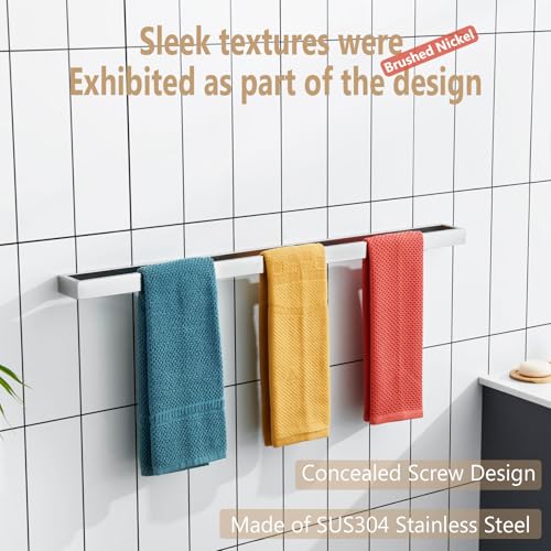 Image of KOKOSIRI Towel Bar Brushed Nickel Bath Towel Hanger Holder 32-Inch Kitchen Rack Stainless Steel for Bathroom Hardware Wall Mount, 1 Pack B4008BR-L32