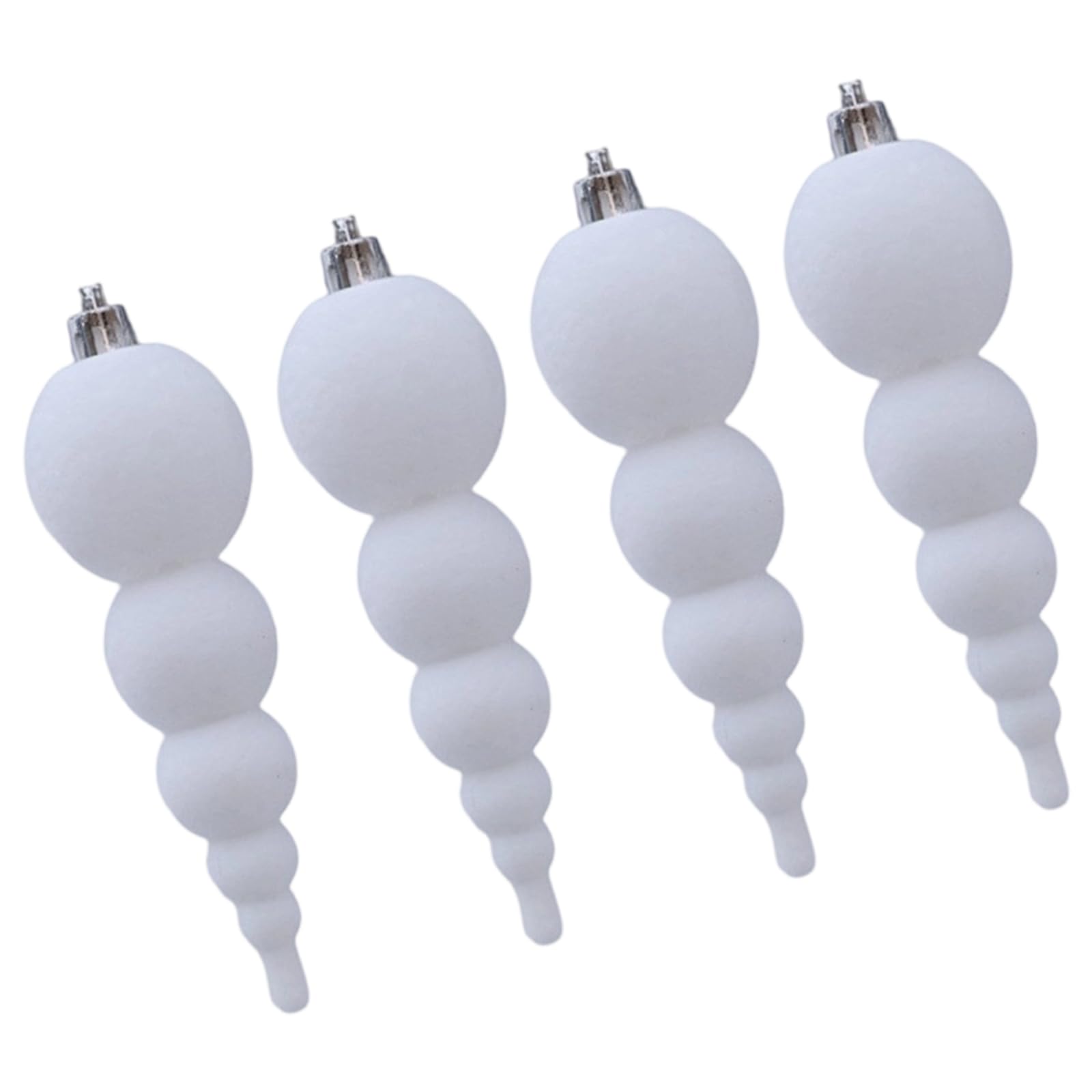 YTtkku Of 4 Flocking Velvety Christmas Hanging Ornaments Elegant Christmas Tree Decorations for Home Holiday Soft Flocking Holiday Hanging Ornaments