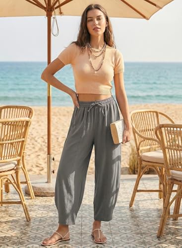 Image of EVALESS Women's High Waisted Wide Leg Palazzo Trousers