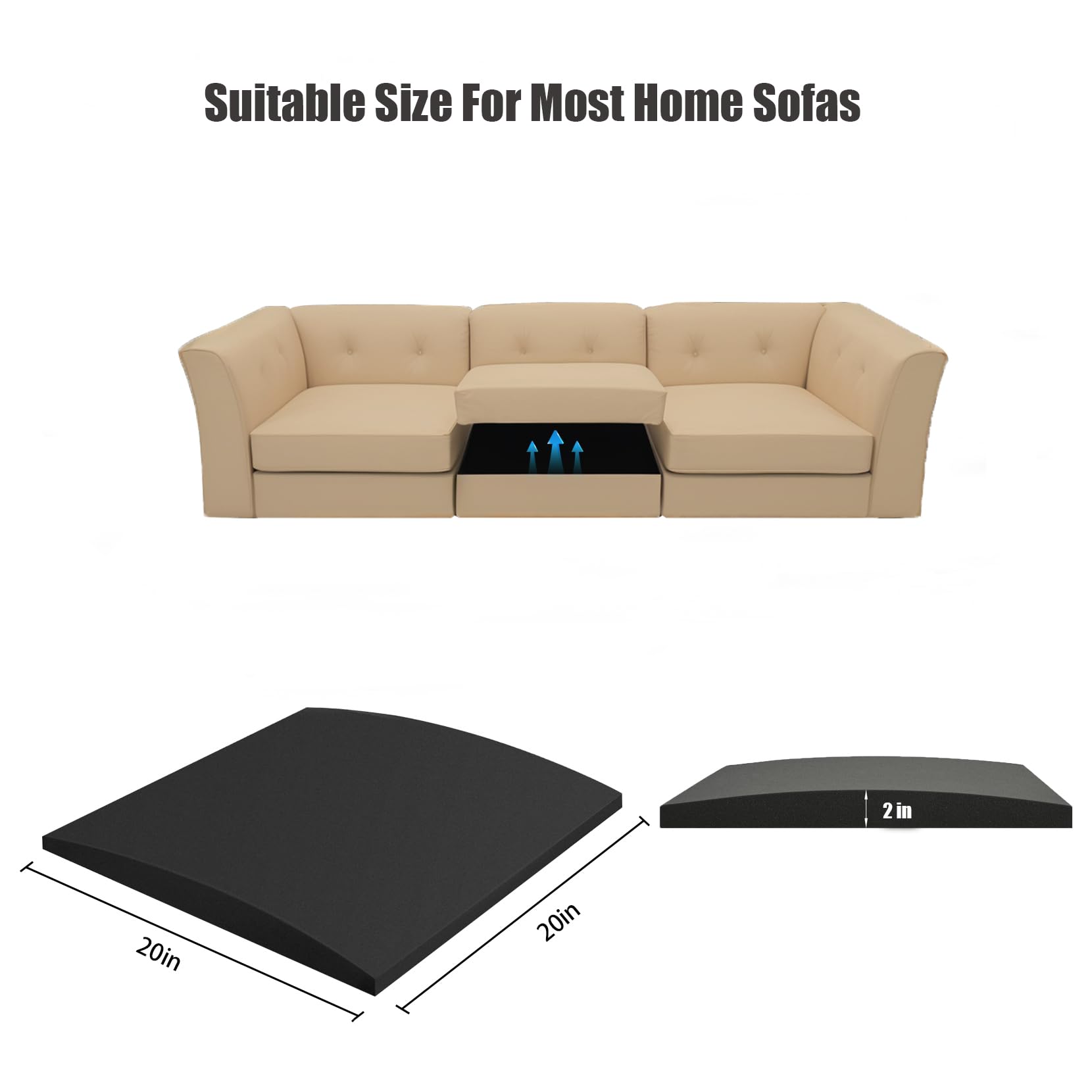 AYDMI Anti-Sagging Sofa Support Cushions,Couch Cushions Support for Sagging Seat 20