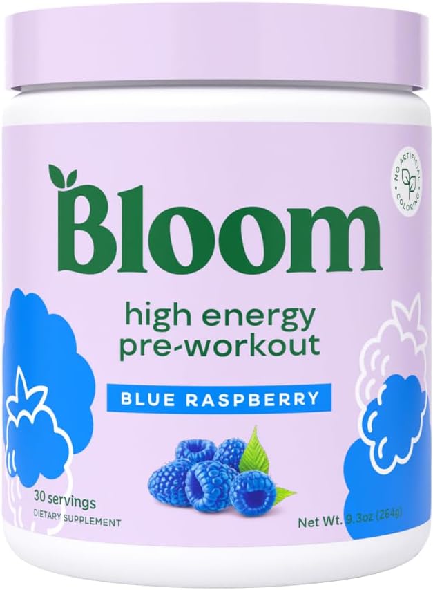 Bloom Nutrition High Energy Pre Workout Powder (Blue