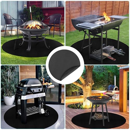 Fire Pit Mat for Decking, 48" Round Fireproof Mat, Heat Insulated Thicken Protective Mat, Round Fireproof Under Grill Mat for Fire Pit, Indoor Fireplaces, BBQ, Grill, Floor, Patio, Camping (120CM) - Image 4