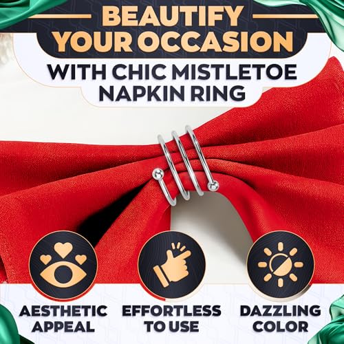 Image of Silver Napkin Rings Set of 8 - Elegant Metal Napkin Ring Holders for Weddings, Dinner Parties, Holiday Table Decor - Sturdy Reusable Napkin Holders, Perfect Housewarming Gift for Hosts & Entertaining