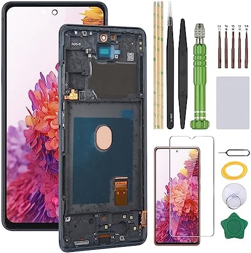 OLED Screen for Samsung Galaxy S20 FE 5G LCD Display Replacement for Samsung Galaxy S20 FE OLED Touch Screen Digitizer Assembly(with Frame)