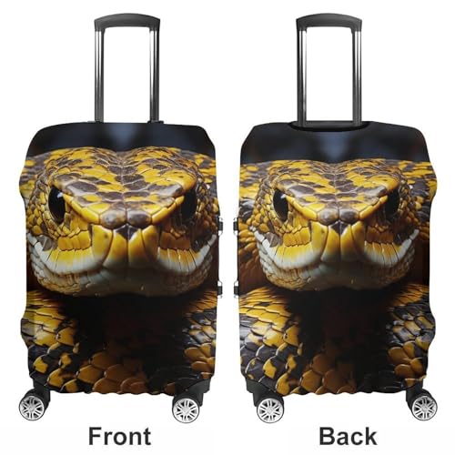 Yellow Snake Luggage Cover, Washable Elastic Suitcase Cover Protector Fit 18-32 Inch Luggage3