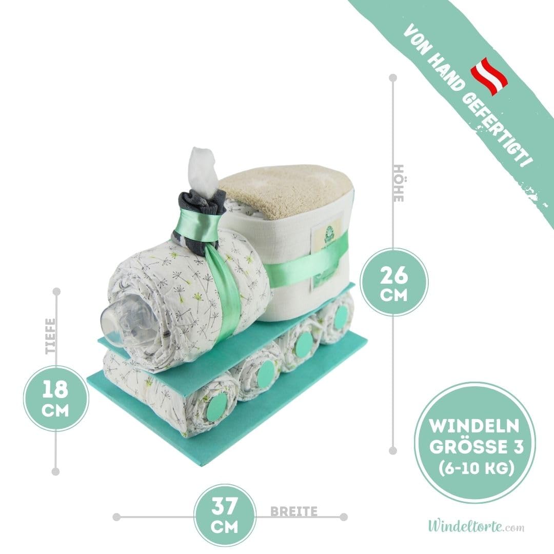 Lillydoo Couches Neutres Windeltorte 29 Couches Cadeau de Naissance Fabriqué à la Main