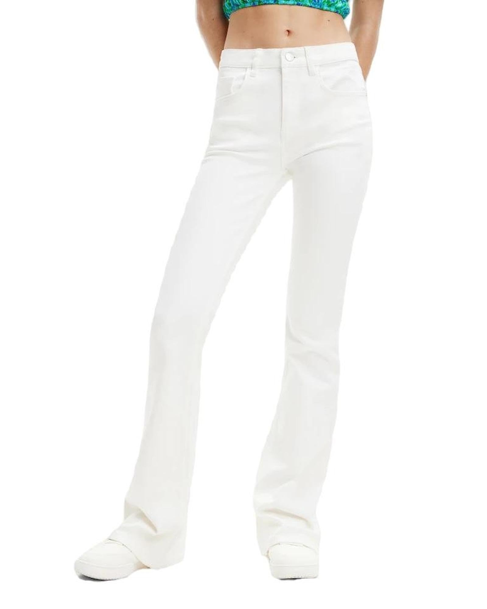 Desigual Women's Denim_Luna 1000 Casual Trousers, White, 8