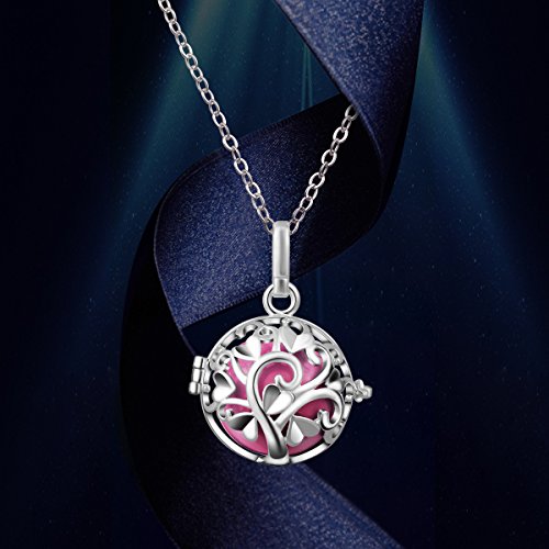 EUDORA Sterling Silver Angel Chime Caller BABY Pendant Chimes Bell Harmony ball Mexican Bola Chain Necklace
