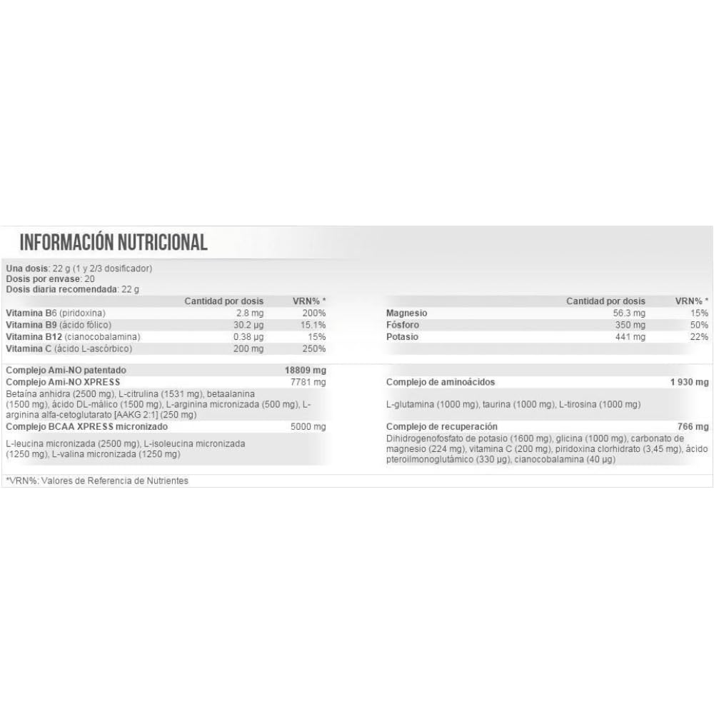Scitec Nutrition Ami-NO Xpress | Proporción 2:1:1 de BCAA micronizados | 5000 mg de BCAA por porción | Sin cafeína | Sin azúcar, 440 g, Té de Melocotón