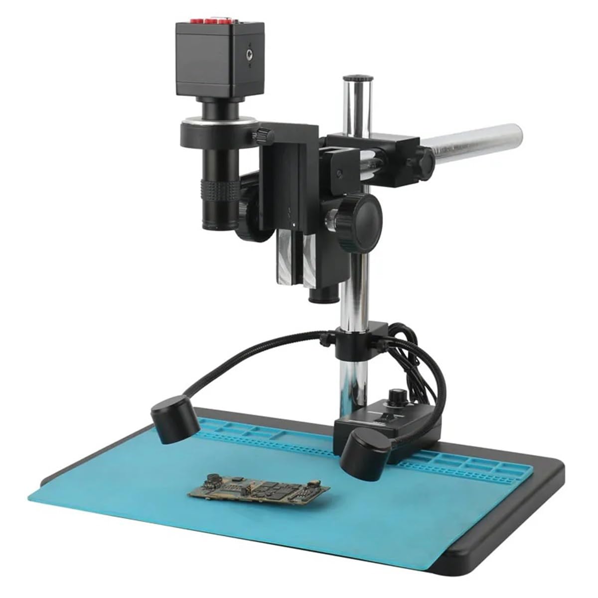 Kit di Accessori per microscopio 48MP 4K VGA HDMI USB Microscopio Video da Laboratorio Industriale elettronico Digitale 260X Micros a Fuoco Lungo, Alta Distanza(14mp Hdmi USB 01)
