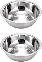 Vasilha Comedouro pote tigela inox para cães e gatos pet cachorro (2un de 17cm)