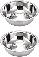 Vasilha Comedouro pote tigela inox para cães e gatos pet cachorro (2un de 15cm)