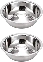 Vasilha Comedouro pote tigela inox para cães e gatos pet cachorro (2un de 17cm)