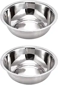 Vasilha Comedouro pote tigela inox para cães e gatos pet cachorro (2un de 17cm)